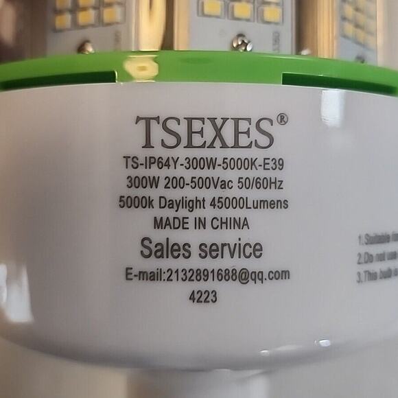 LED Corn Light E39 Base Industrial (1500W Replacement) 480V 400W by Tsexes - Picture 5 of 8